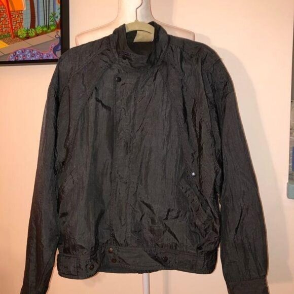 Urban Equipment Windbreaker Jacket Mens Large L Vintage Nylon Black Zipper Snaps - Picture 12 of 15